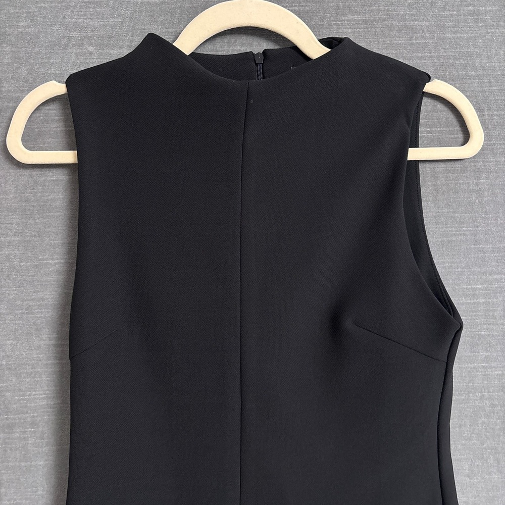 Zara Dress Small Black Sheath Mini LBD‎ Cocktail Mod Retro Career Party - Picture 4 of 9